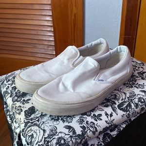 White Vans slip ons